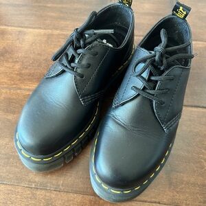 Dr. Martens Black AUDRICK NAPPA LEATHER PLATFORM SHOES